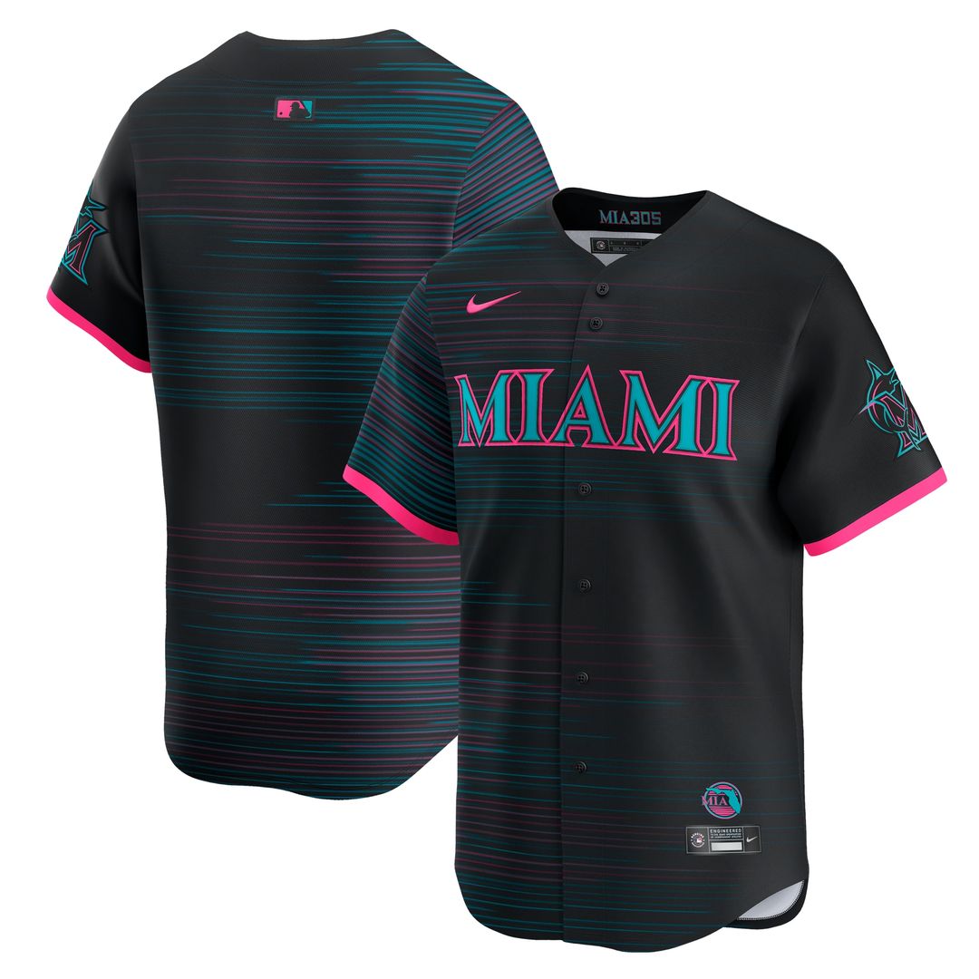 Miami Marlins Nike 2025 City Connect Limited Jersey - Black Team Jersey Sports Fan Apparel