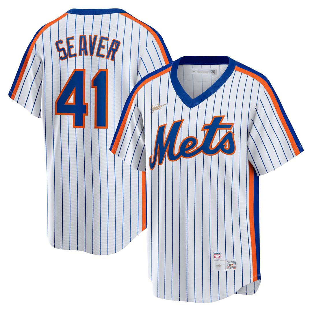 New York Mets Tom Seaver Nike Home Cooperstown Player Jersey - White Team Jersey Sports Fan Apparel