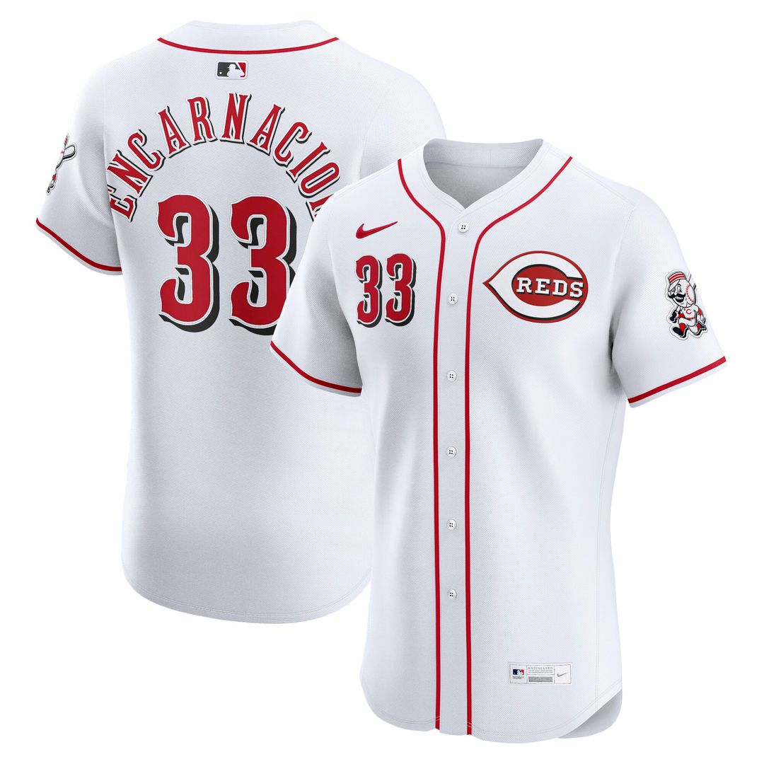 Cincinnati Reds Christian Encarnacion - Strand Nike Home Elite Jersey - White Team Jersey Sports Fan Apparel