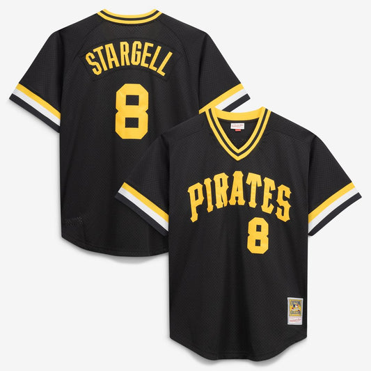 Pittsburgh Pirates Willie Stargell Mitchell & Ness Cooperstown Big & Tall Mesh Batting Practice Jersey - Black Team Jersey Sports Fan Apparel