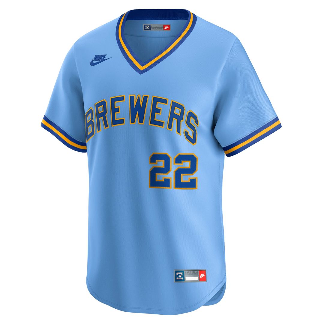 Milwaukee Brewers Christian Yelich Nike Cooperstown Limited Jersey - Powder Blue Team Jersey Sports Fan Apparel