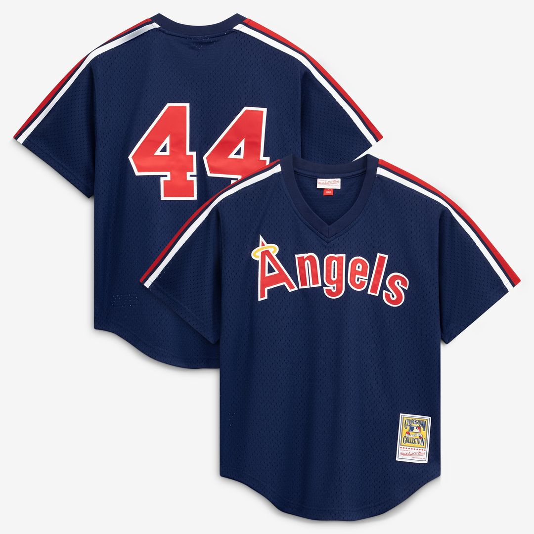 Reggie Jackson California Angels Mitchell & Ness Authentic Batting Practice Jersey - Navy Team Jersey Sports Fan Apparel