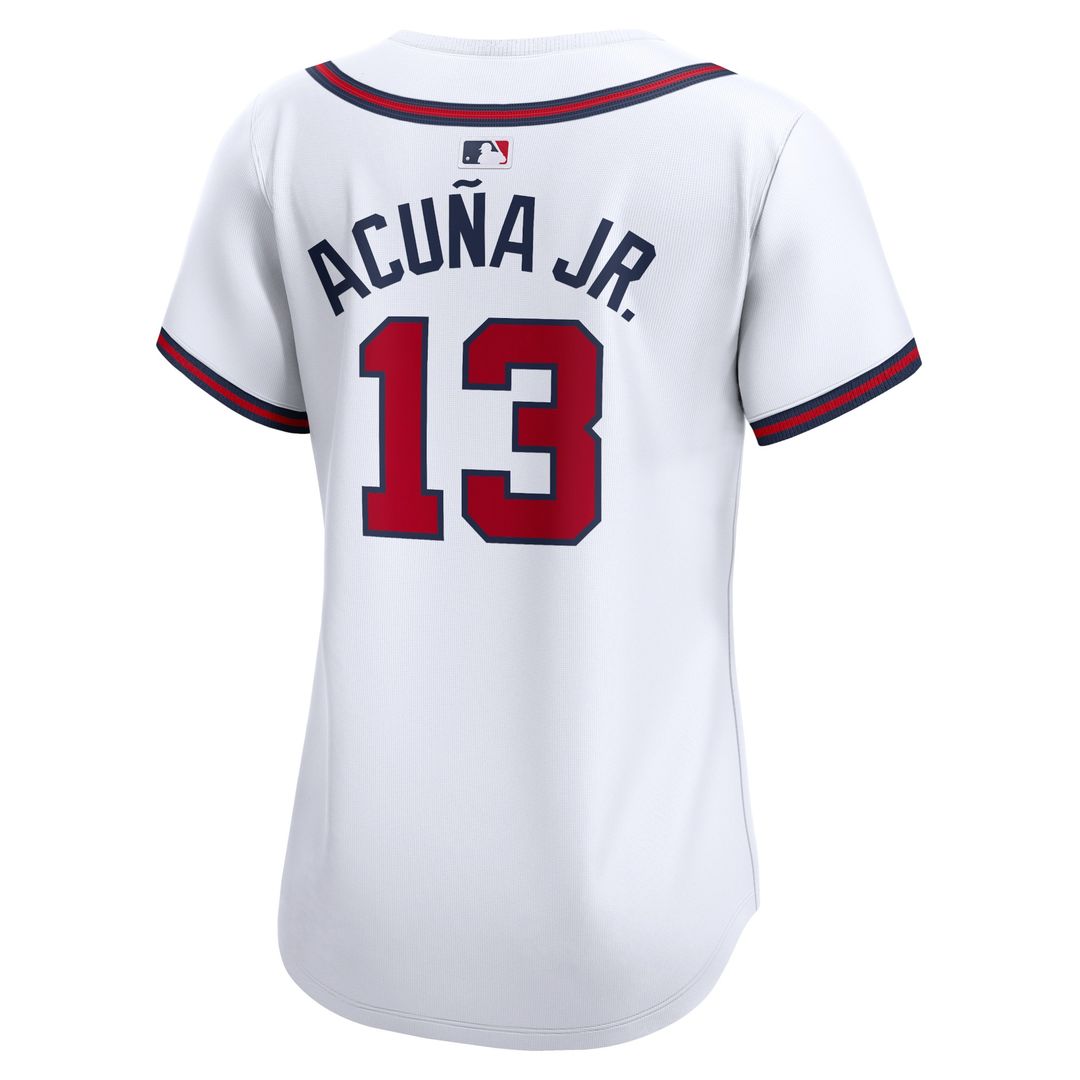 Atlanta Braves Ronald Acuna Nike Women's Home Limited Player Jersey - White Team Jersey Sports Fan Apparel