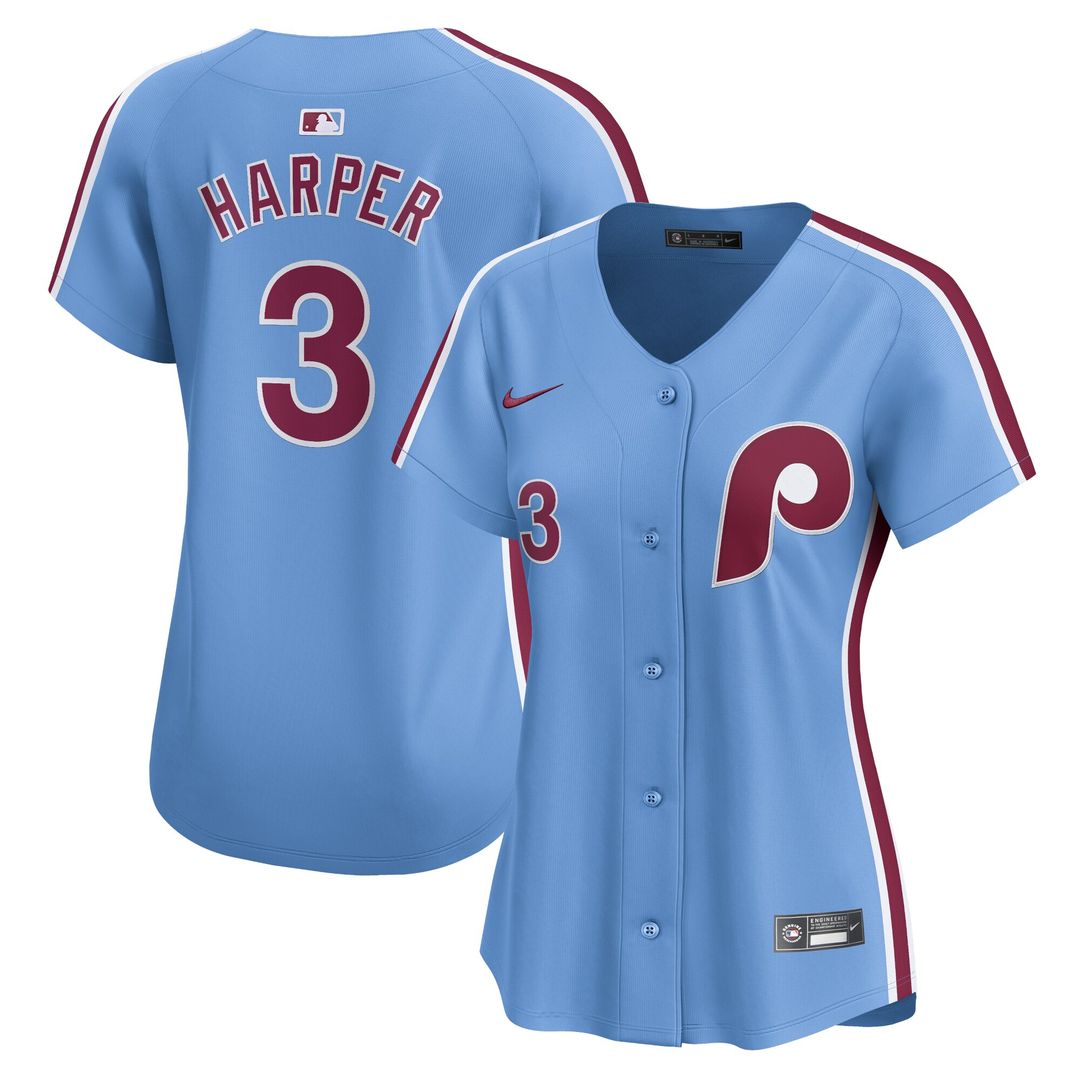 Philadelphia Phillies Bryce Harper Nike Women's Alternate Limited Player Jersey - Light Blue Team Jersey Sports Fan Apparel