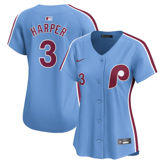 Philadelphia Phillies Bryce Harper Nike Women's Alternate Limited Player Jersey - Light Blue Team Jersey Sports Fan Apparel