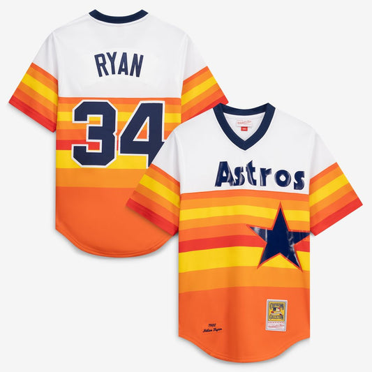 Houston Astros Nolan Ryan Mitchell & Ness Throwback Authentic Jersey - White Team Jersey Sports Fan Apparel