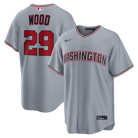 Washington Nationals James Wood Nike Road Replica Jersey - Gray Team Jersey Sports Fan Apparel