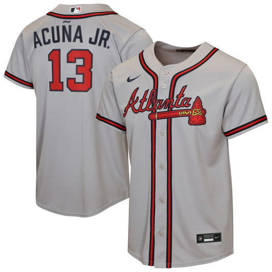 Atlanta Braves Ronald Acuña Jr. Nike Youth Road Replica Jersey - Gray Team Jersey Sports Fan Apparel