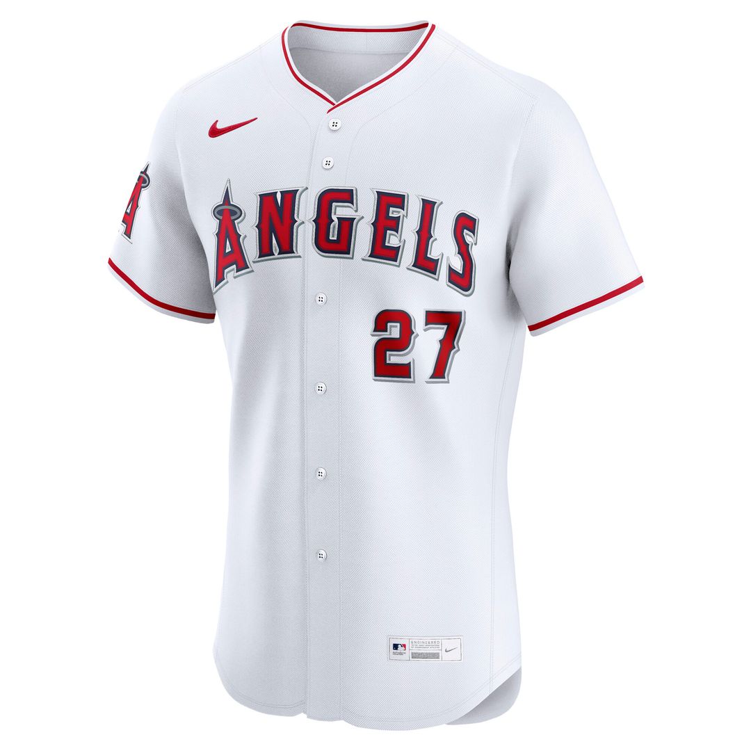 Los Angeles Angels Mike Trout Nike Home ElitePlayer Jersey - White Team Jersey Sports Fan Apparel