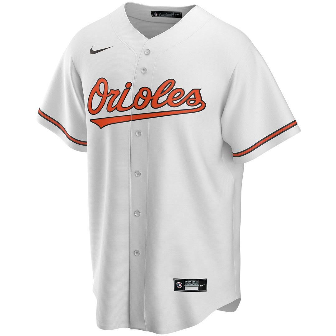 Baltimore Orioles Nike Home Replica Custom Jersey - White Team Jersey Sports Fan Apparel