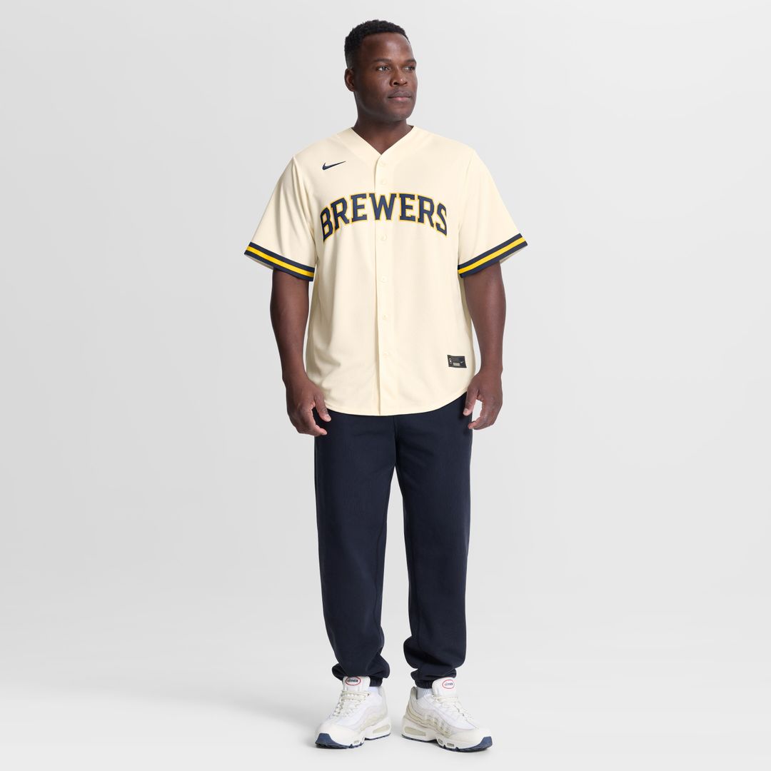 Milwaukee Brewers Christian Yelich Nike Home Replica Jersey - Cream Team Jersey Sports Fan Apparel