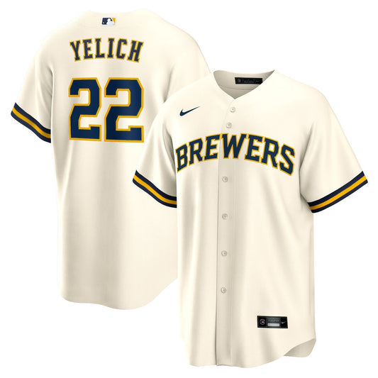 Milwaukee Brewers Christian Yelich Nike Home Replica Player Jersey - Cream Team Jersey Sports Fan Apparel