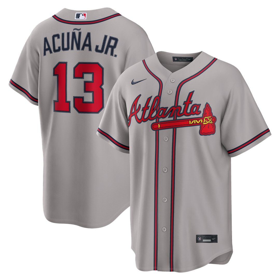 Atlanta Braves Ronald Acuña Jr. Nike Road Replica Jersey - Gray Team Jersey Sports Fan Apparel