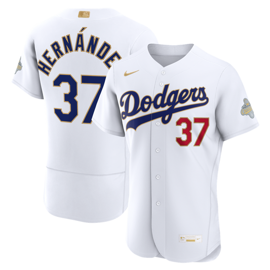 Los Angeles Dodgers Teoscar Hernández Nike 2026 Gold Collection Authentic Jersey - White Team Jersey Sports Fan Apparel
