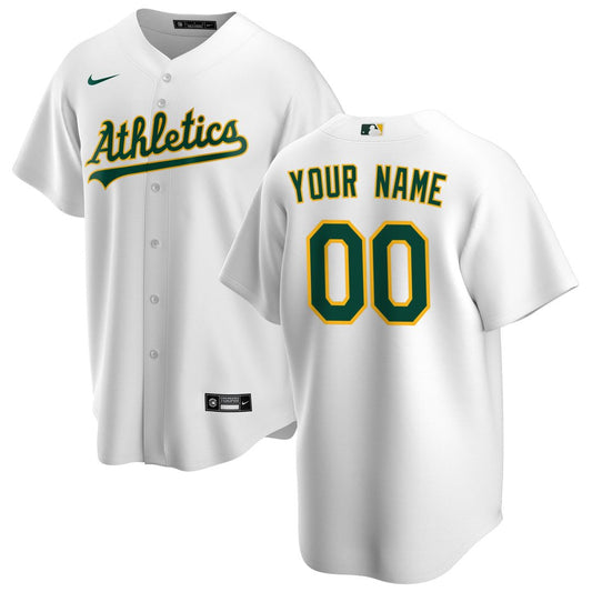 Athletics Nike Home Replica Custom Jersey - White Team Jersey Sports Fan Apparel