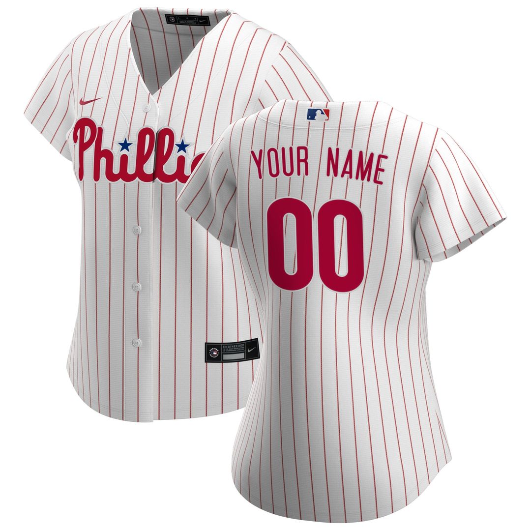 Philadelphia Phillies Nike Women's Home Replica Custom Jersey - White Team Jersey Sports Fan Apparel