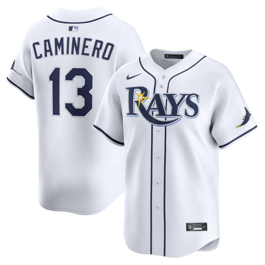 Tampa Bay Rays Junior Caminero Nike Home Limited Jersey - White Team Jersey Sports Fan Apparel