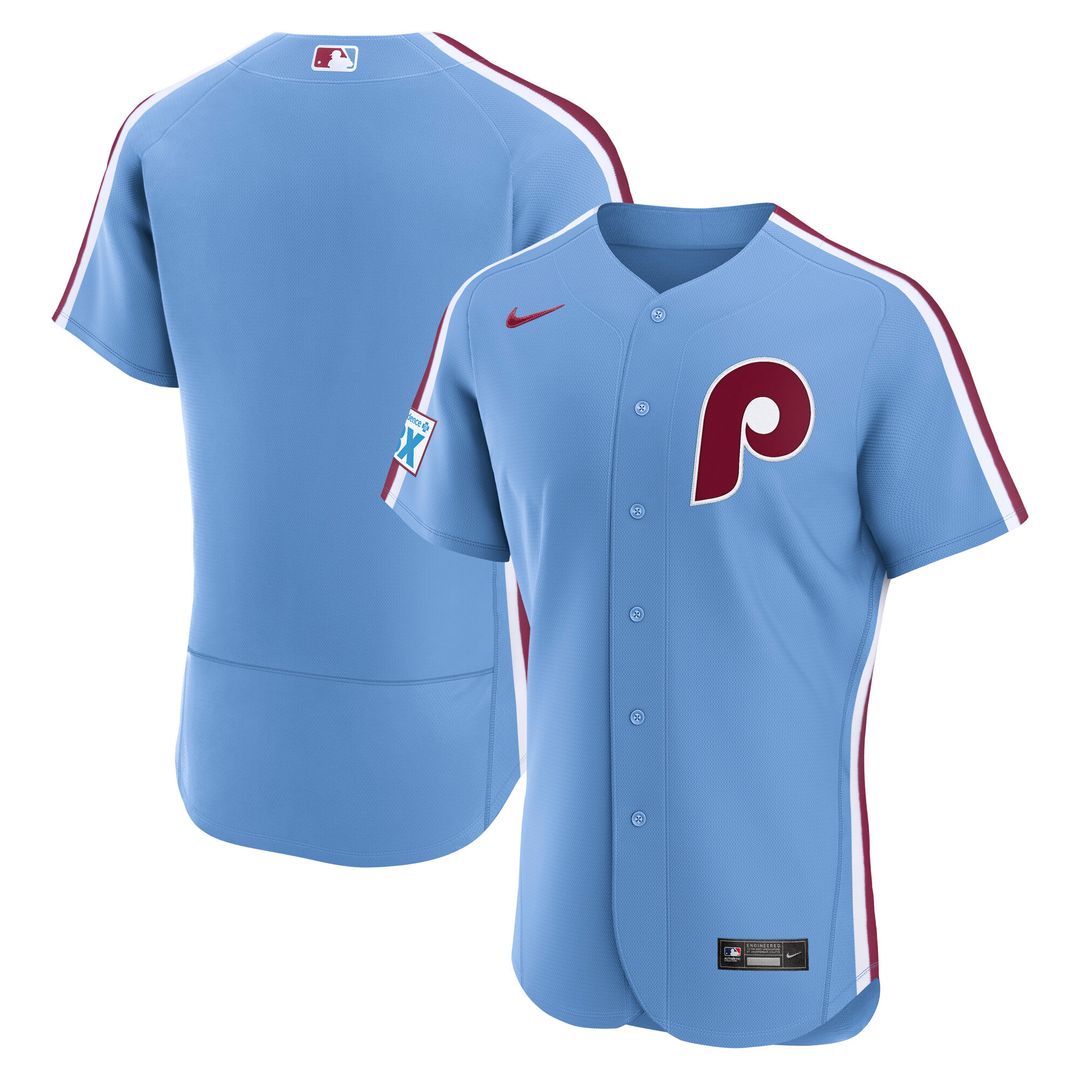 Philadelphia Phillies Nike Alternate Authentic Jersey - Light Blue Team Jersey Sports Fan Apparel