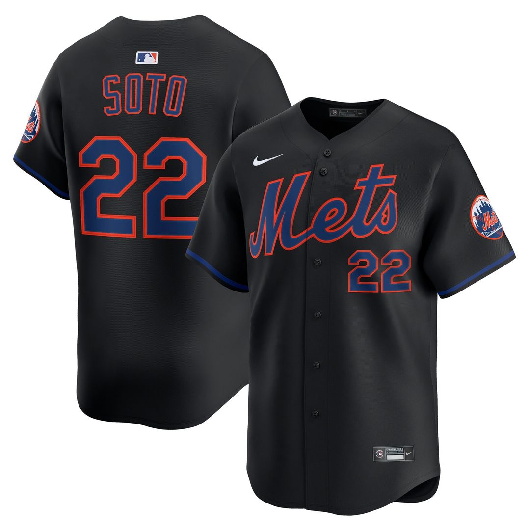 New York Mets Juan Soto Nike Alternate Limited Jersey - Black Team Jersey Sports Fan Apparel