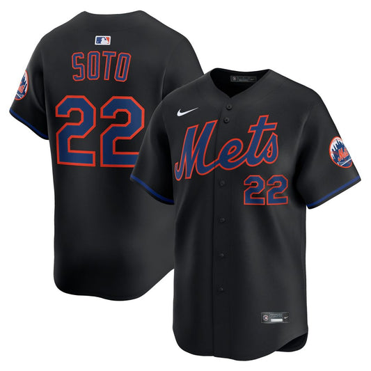New York Mets Juan Soto Nike Alternate Limited Jersey - Black Team Jersey Sports Fan Apparel