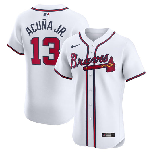 Atlanta Braves Ronald Acuña Jr. Nike Home Elite Jersey - White Team Jersey Sports Fan Apparel