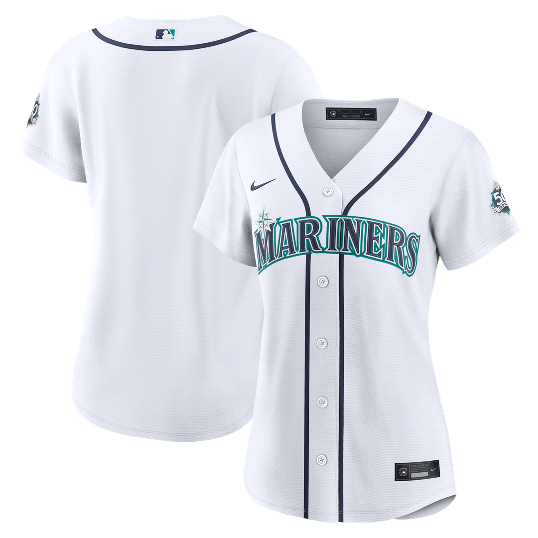 Seattle Mariners Nike Women's Home 50th Season Stadium Jersey - White Team Jersey Sports Fan Apparel