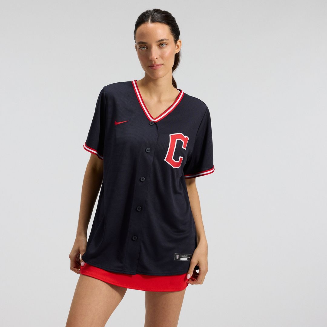 Cleveland Guardians Nike Women's Alternate Replica Jersey - Navy Team Jersey Sports Fan Apparel