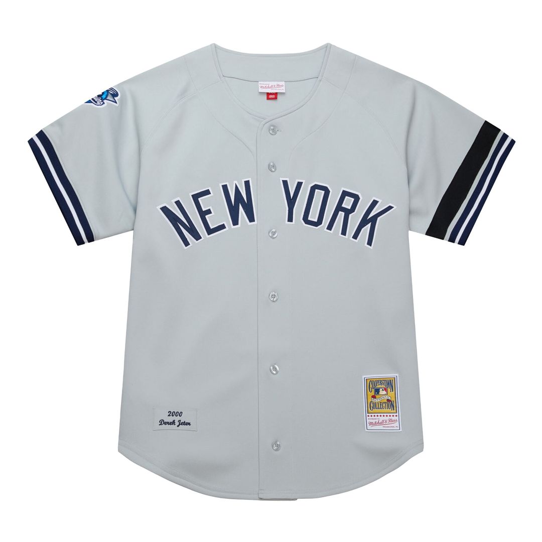 New York Yankees Derek Jeter Mitchell & Ness Cooperstown 2000 World Series Authentic Jersey - Gray Team Jersey Sports Fan Apparel