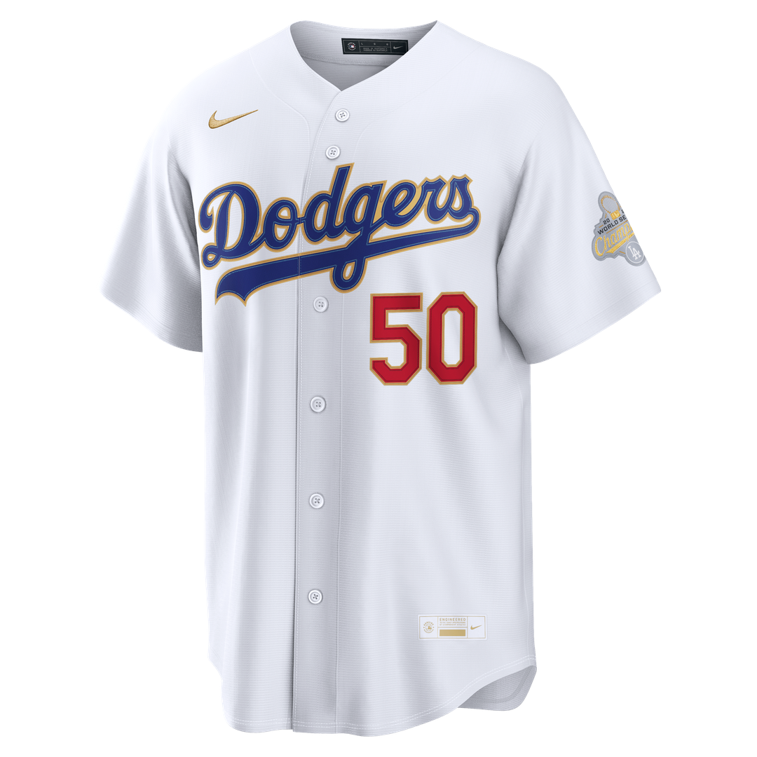 Los Angeles Dodgers Mookie Betts Nike 2026 Gold Collection Stadium Jersey - White Team Jersey Sports Fan Apparel