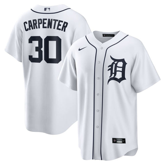 Detroit Tigers Kerry Carpenter Nike Home Replica Jersey - White Team Jersey Sports Fan Apparel