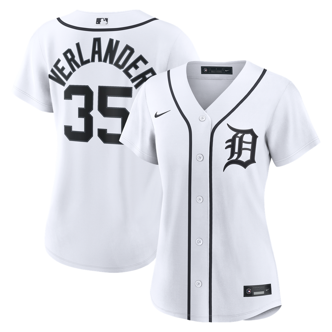Detroit Tigers Justin Verlander Nike Women's Home Replica Jersey - White Team Jersey Sports Fan Apparel
