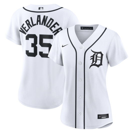 Detroit Tigers Justin Verlander Nike Women's Home Replica Jersey - White Team Jersey Sports Fan Apparel