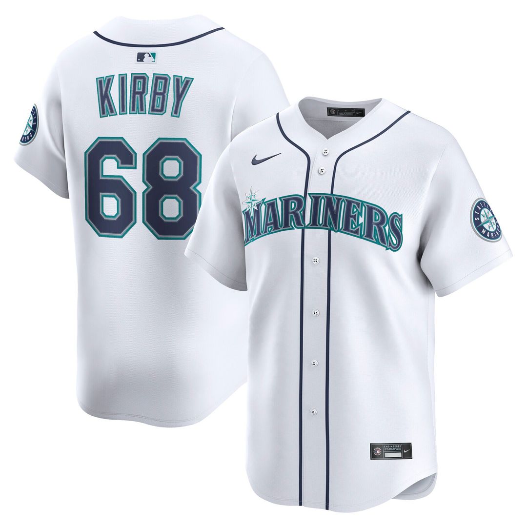 Seattle Mariners George Kirby Nike Home Limited Player Jersey - White Team Jersey Sports Fan Apparel