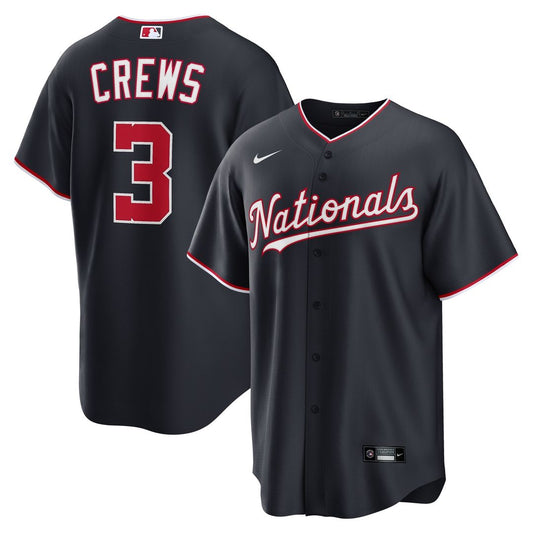 Washington Nationals Dylan Crews Nike Alternate Replica Jersey - Navy Team Jersey Sports Fan Apparel