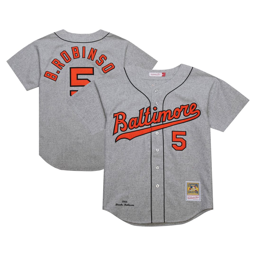 Baltimore Orioles Brooks Robinson Mitchell & Ness Cooperstown 1966 Authentic Jersey - Gray Team Jersey Sports Fan Apparel