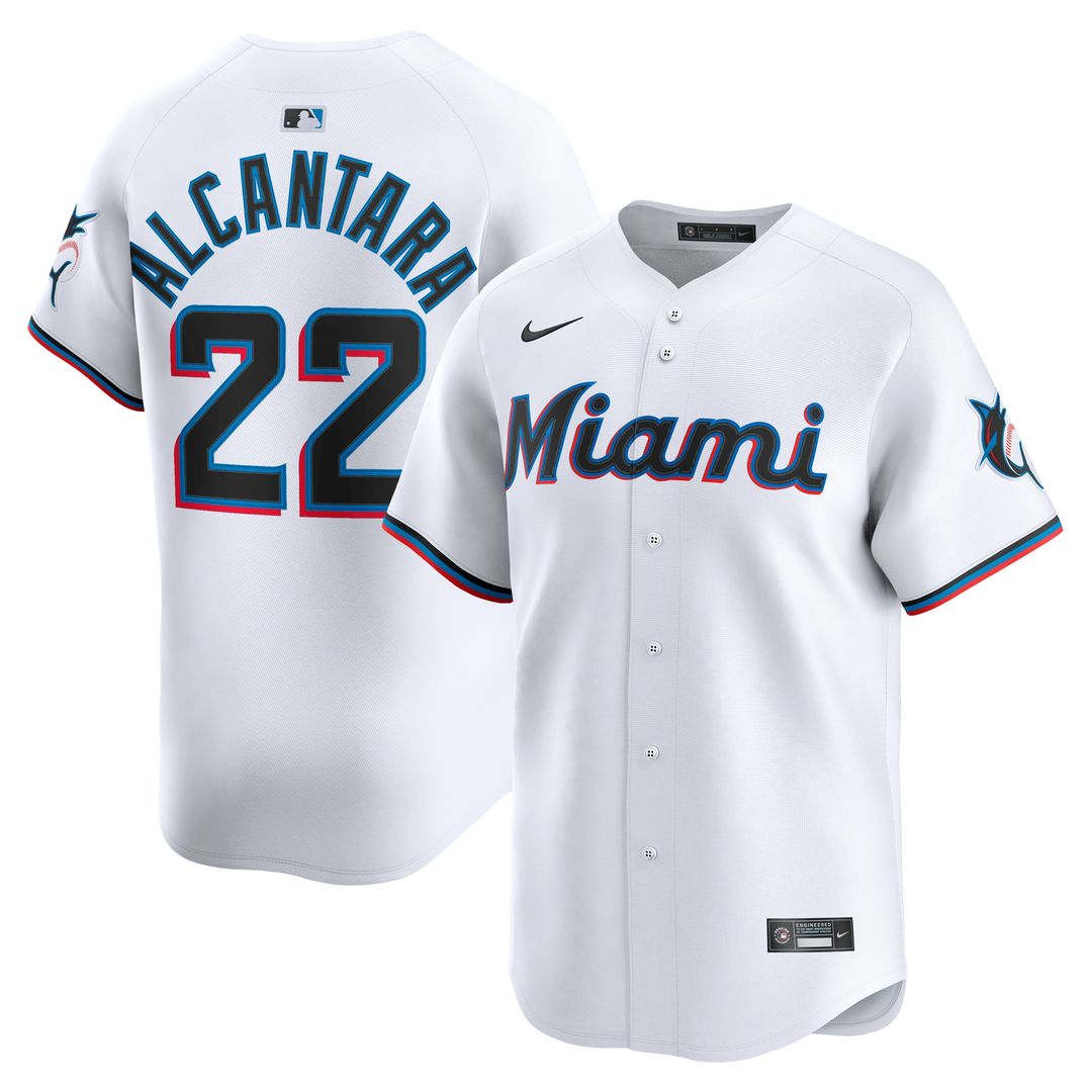 Miami Marlins Sandy Alcantara Nike Home Limited Player Jersey - White Team Jersey Sports Fan Apparel