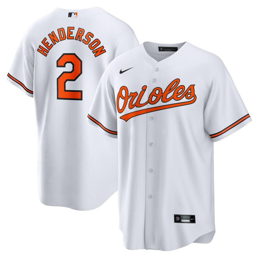 Baltimore Orioles Gunnar Henderson Nike Home Replica Player Jersey - White Team Jersey Sports Fan Apparel