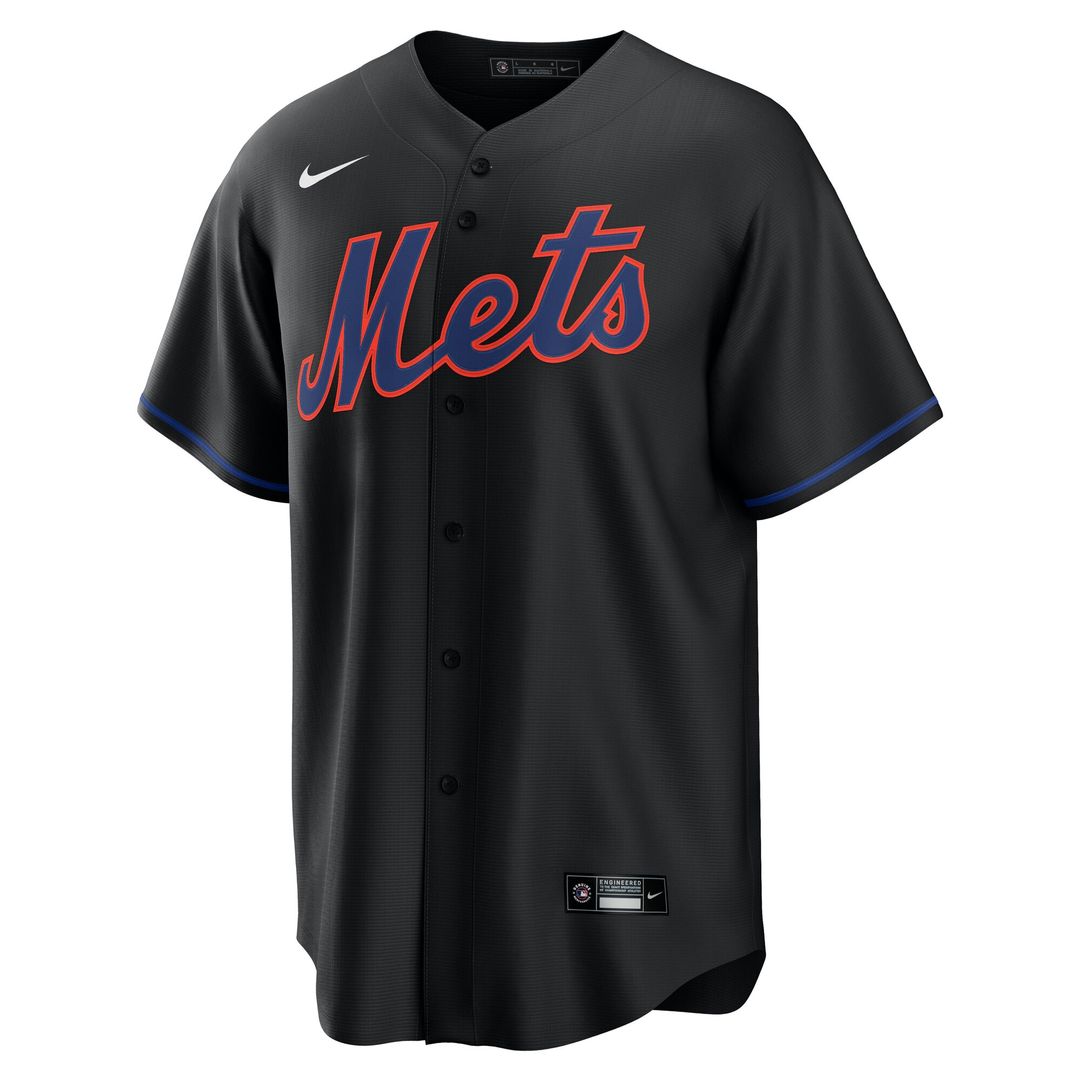 New York Mets Francisco Lindor Nike Alternate Replica Jersey - Black Team Jersey Sports Fan Apparel