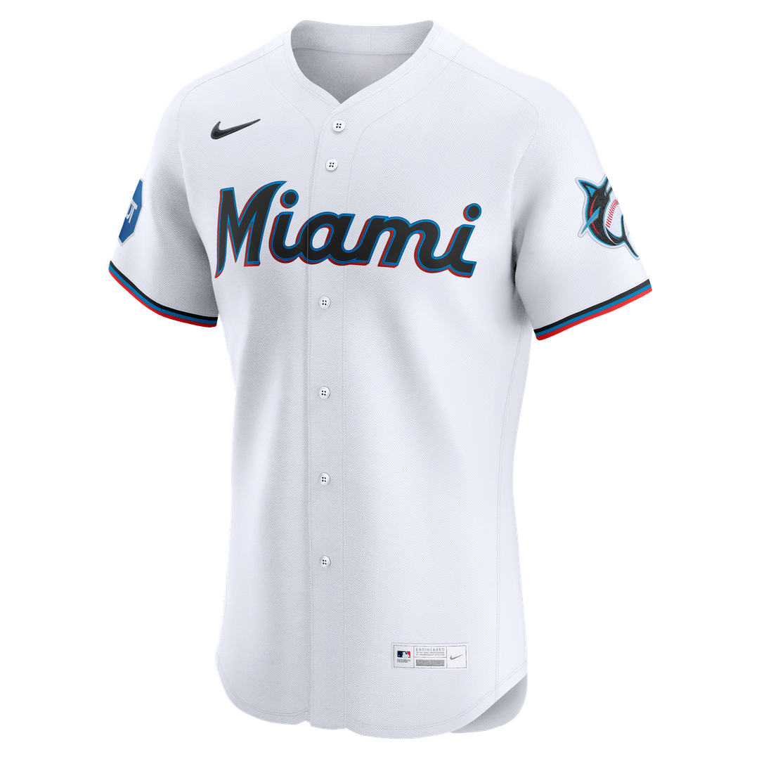 Miami Marlins Nike Home Elite Jersey - White Team Jersey Sports Fan Apparel