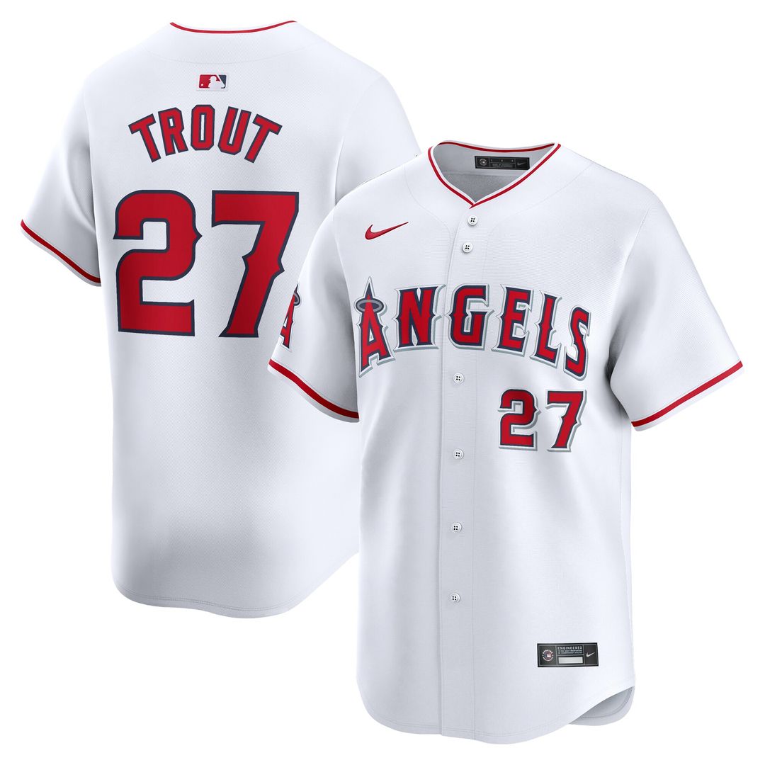 Los Angeles Angels Mike Trout Nike Youth Home Limited Player Jersey - White Team Jersey Sports Fan Apparel