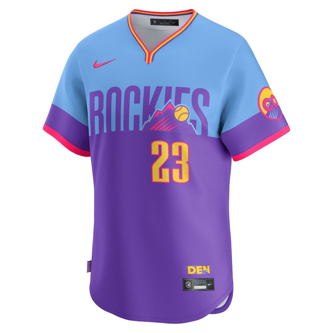 Colorado Rockies Kris Bryant Nike 2025 City Connect Limited Player Jersey - Purple/Light Blue Team Jersey Sports Fan Apparel