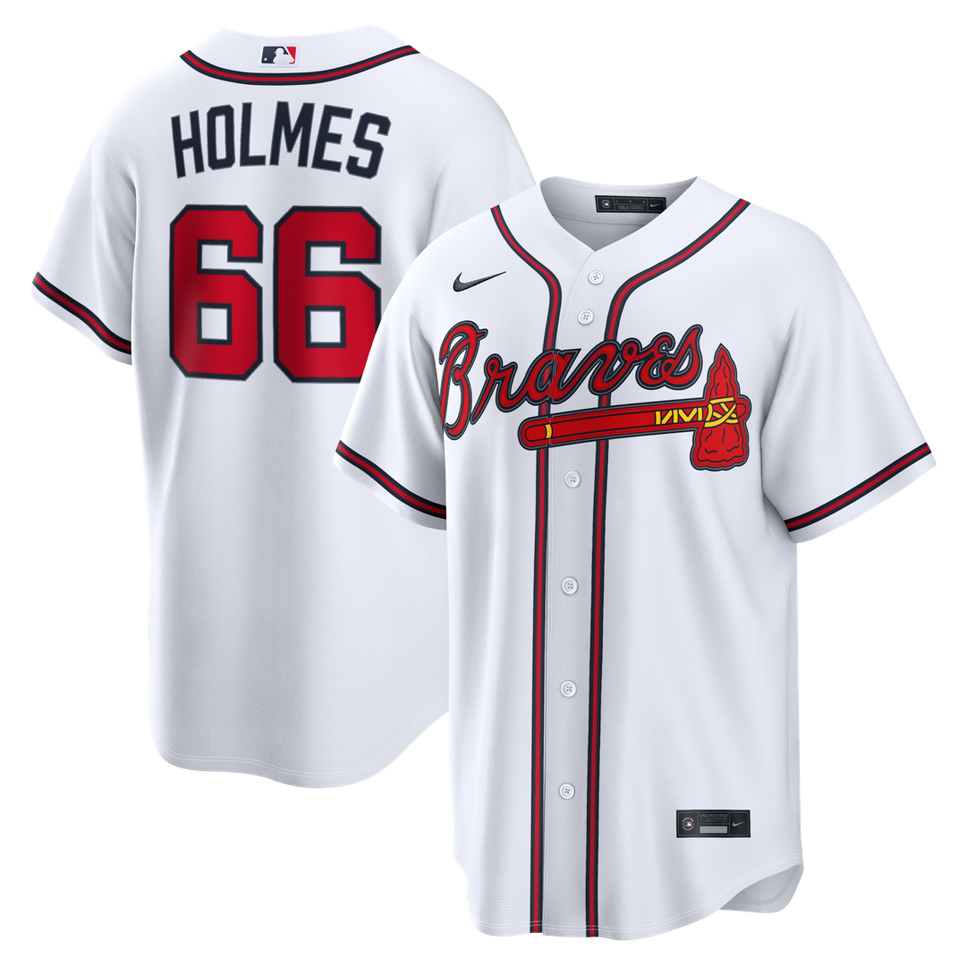 Atlanta Braves Grant Holmes Nike Home Replica Jersey - White Team Jersey Sports Fan Apparel