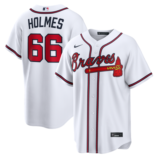 Atlanta Braves Grant Holmes Nike Home Replica Jersey - White Team Jersey Sports Fan Apparel