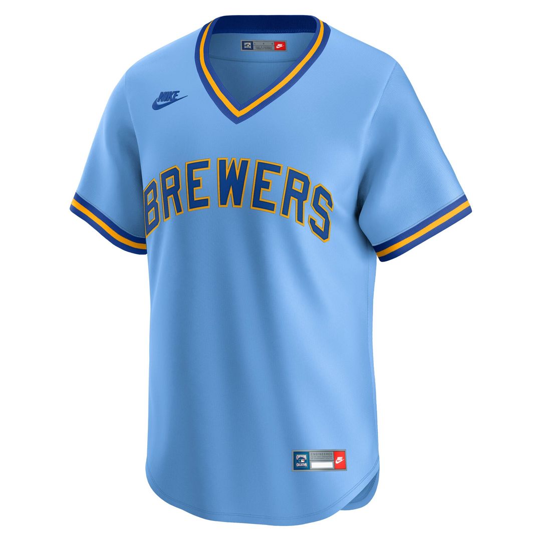 Milwaukee Brewers Nike Cooperstown Limited Jersey - Light Blue Team Jersey Sports Fan Apparel
