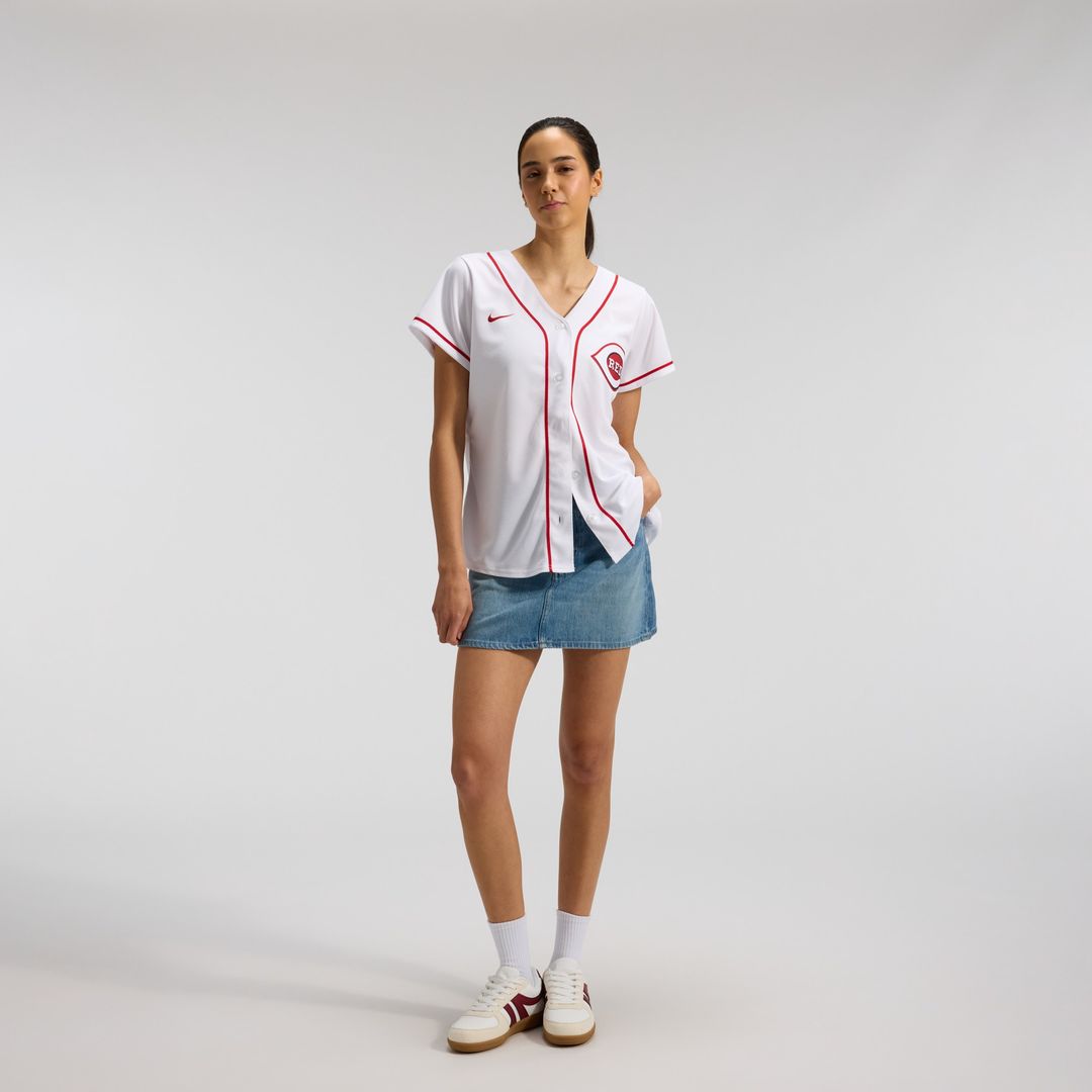 Cincinnati Reds Elly De La Cruz Nike Women's Home Replica Jersey - White Team Jersey Sports Fan Apparel