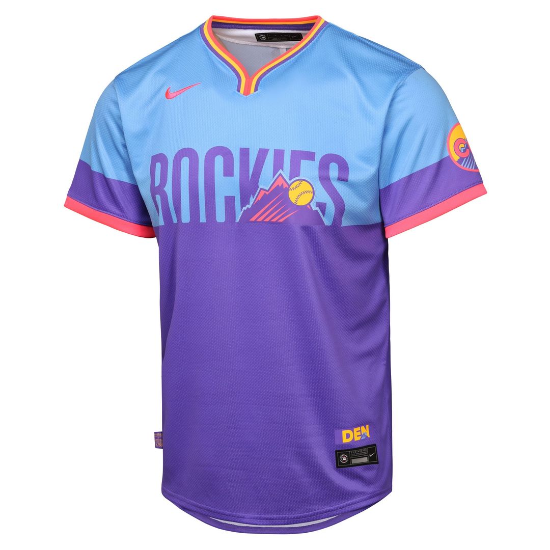 Colorado Rockies Nike Youth 2025 City Connect Limited Jersey - Purple/Light Blue Team Jersey Sports Fan Apparel