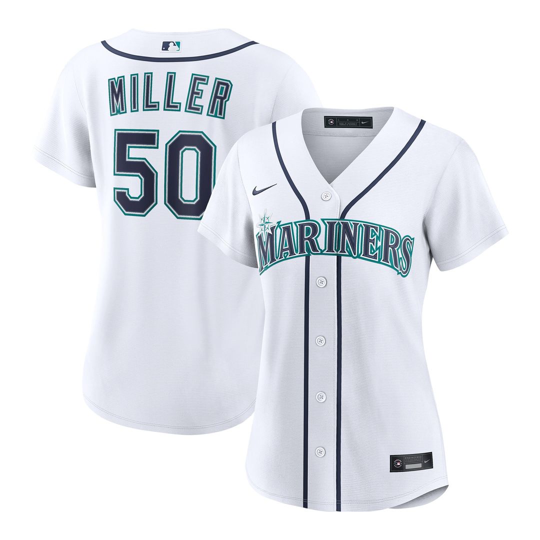 Seattle Mariners Bryce Miller Nike Women's Home Replica Jersey - White Team Jersey Sports Fan Apparel