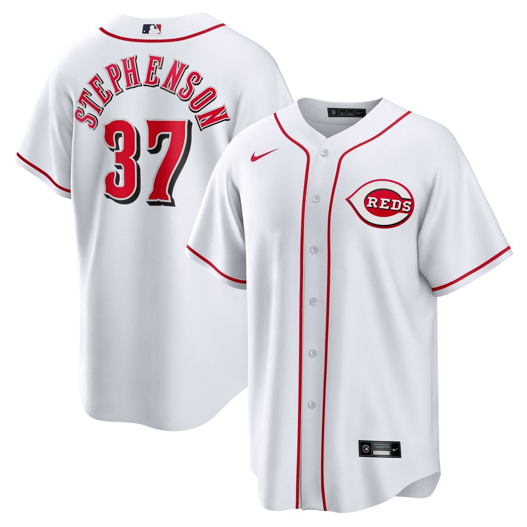 Cincinnati Reds Tyler Stephenson Nike Home Replica Jersey - White Team Jersey Sports Fan Apparel
