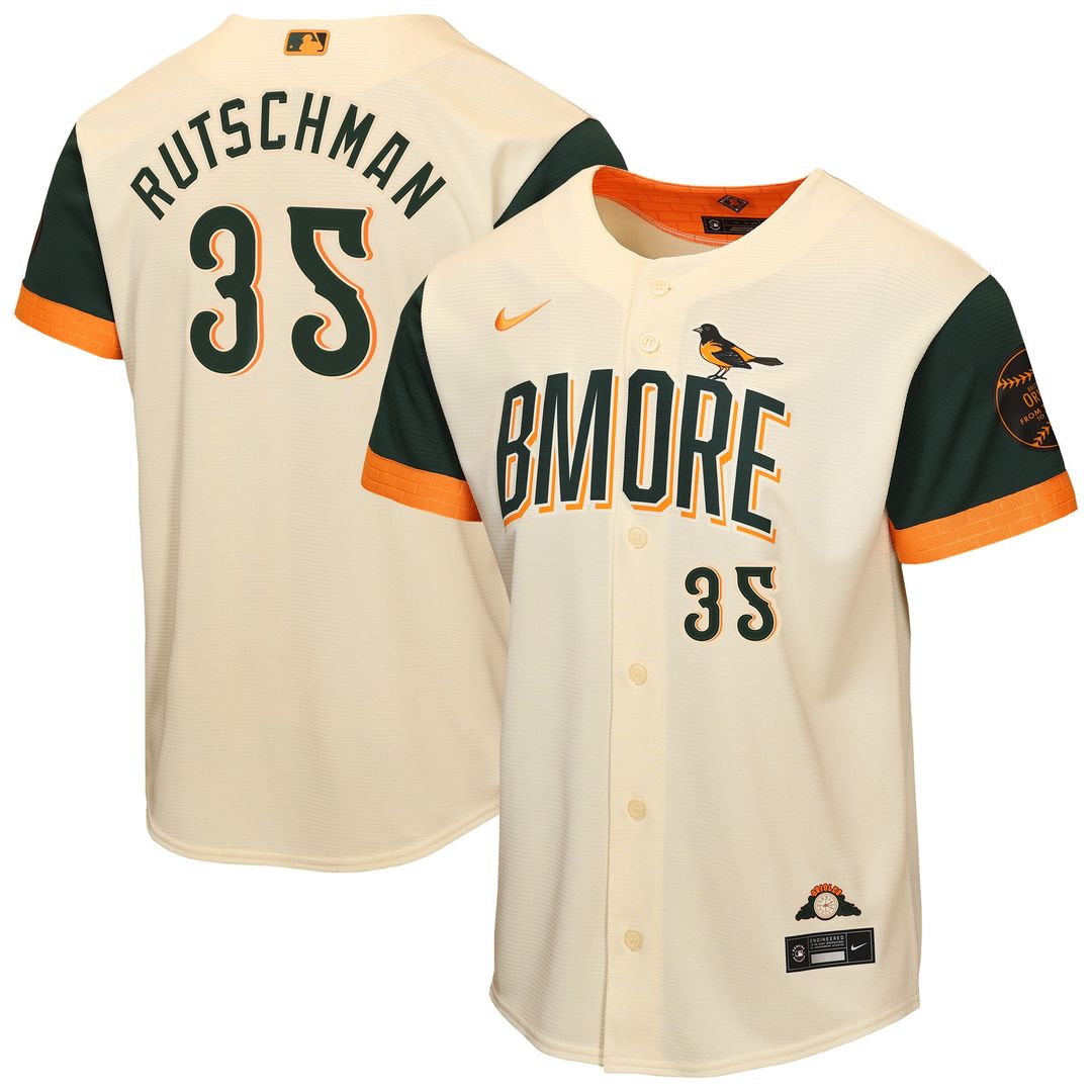 Baltimore Orioles Adley Rutschman Nike Youth 2026 City Connect Stadium Jersey - Cream Team Jersey Sports Fan Apparel