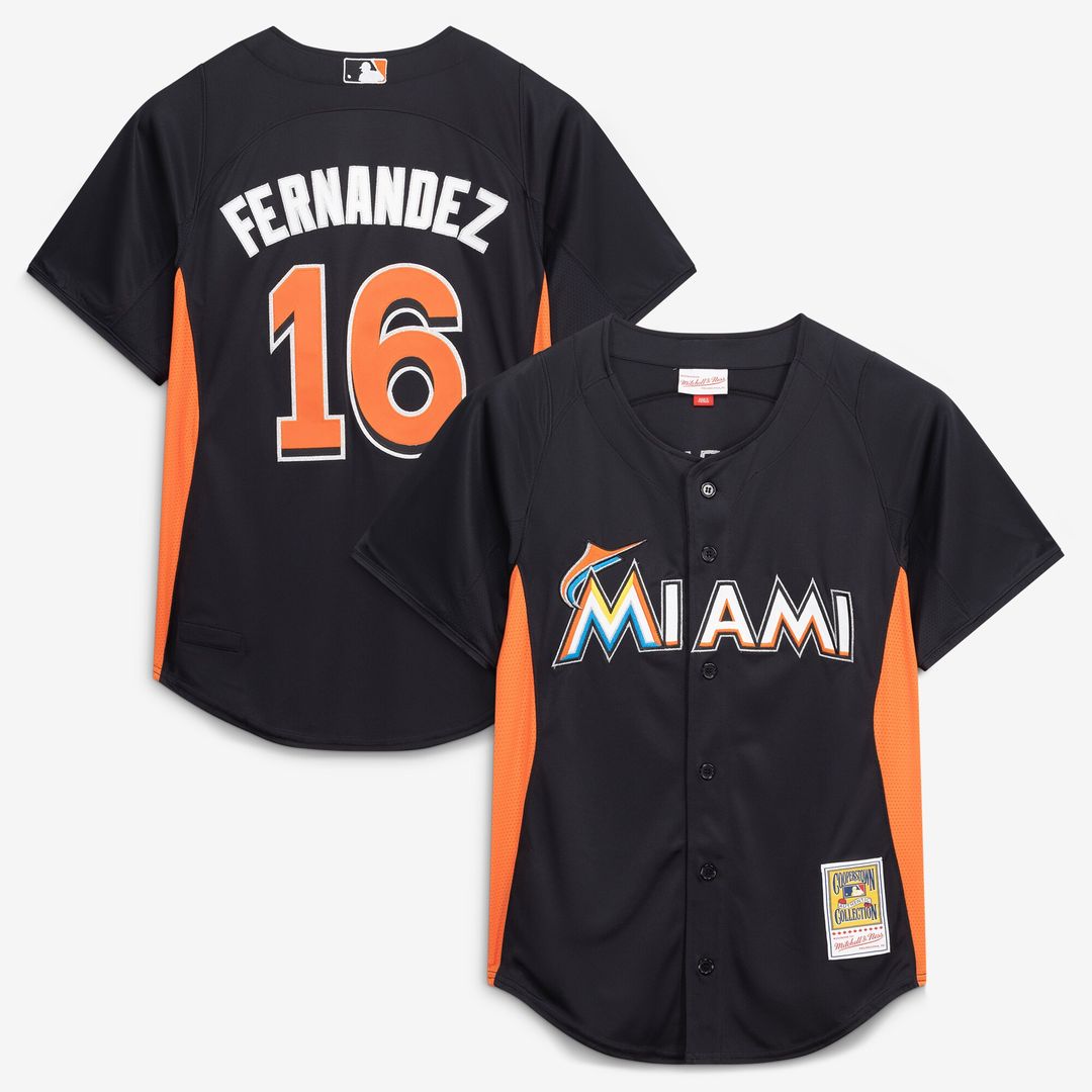 Miami Marlins Jose Fernandez Mitchell & Ness Authentic Batting Practice Jersey - Black Team Jersey Sports Fan Apparel